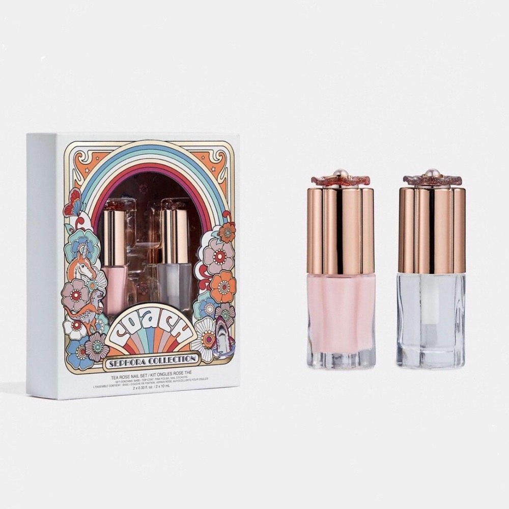 *NEW Coach x Sephora Collection Tea Rose Nail SET